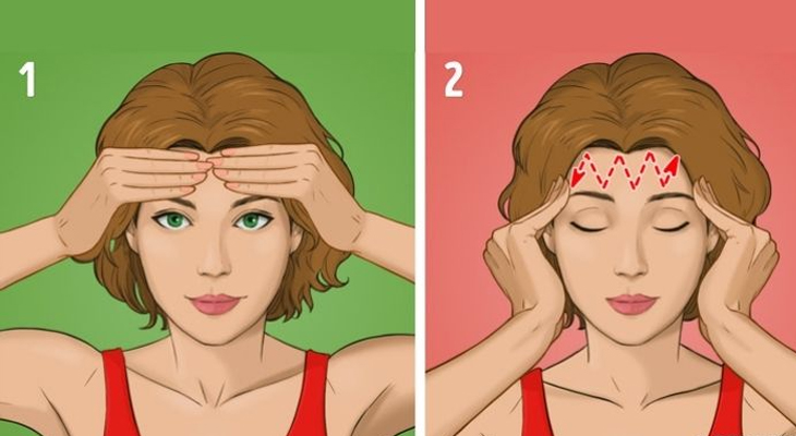 Massage vùng trán thật kỹ để giảm nếp nhăn, hạn chế lão hóa[