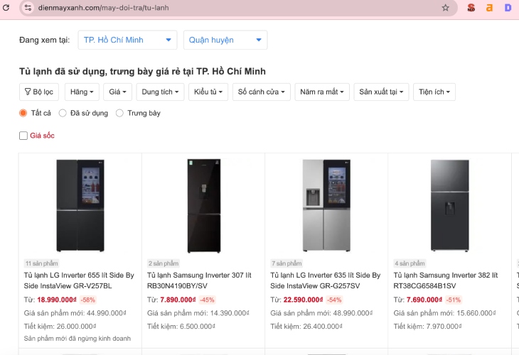 Click vào sản phẩm bạn ưng ý để xem chi tiết từng máy