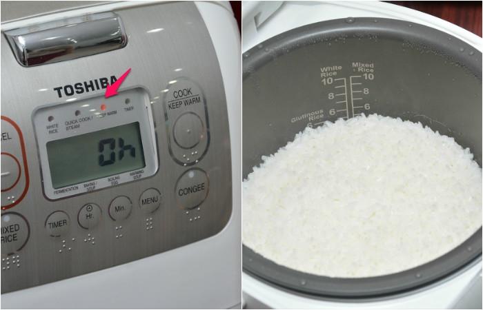 Cách hẹn giờ nấu cơm tự động bằng nồi cơm điện tử Toshiba