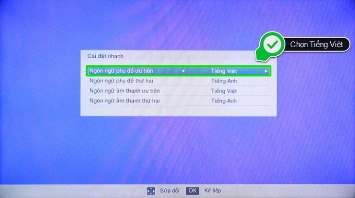 Chọn Ngôn ngữ phụ đề ưu tiên trên tivi tùy thuộc mục đích sử dụng của bạn