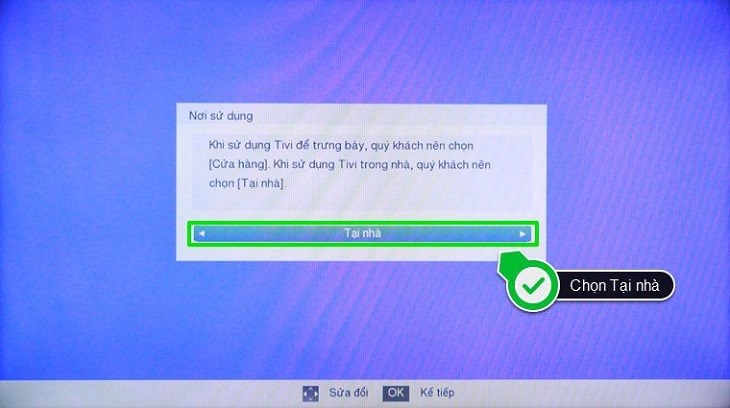 Chọn Nơi sử dụng cho tivi