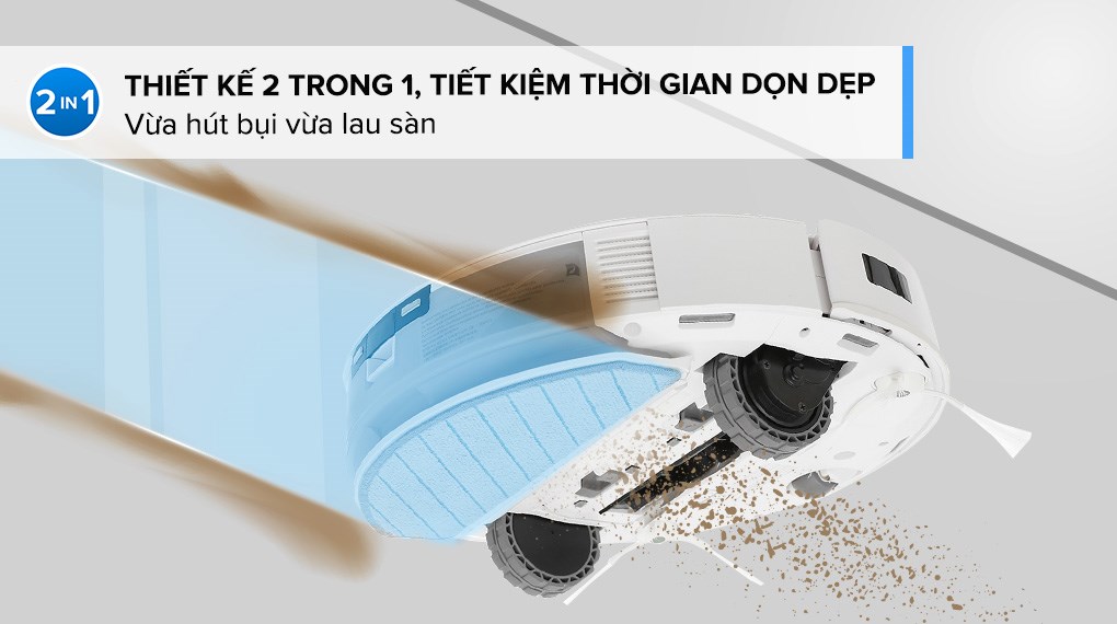 Robot hút bụi lau nhà Ecovacs T10 sẽ tự trở về trạm sạc khi lượng pin chỉ còn lại 20%