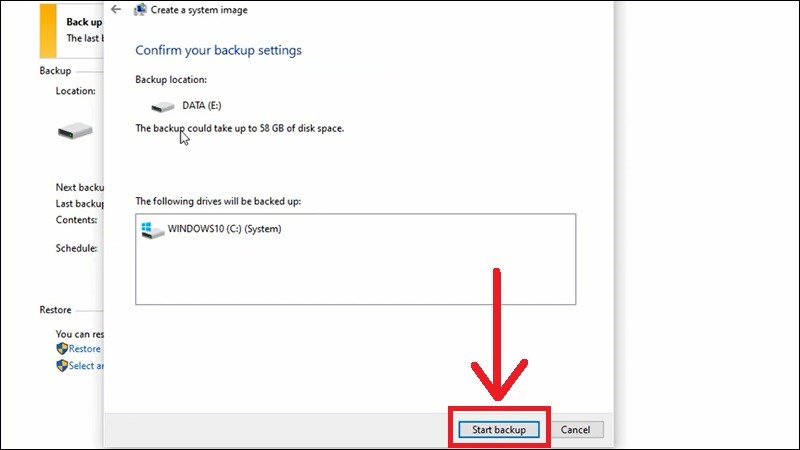 Chọn Start backup sau đó đợi quá trình sao lưu chạy hoàn tất nhé!