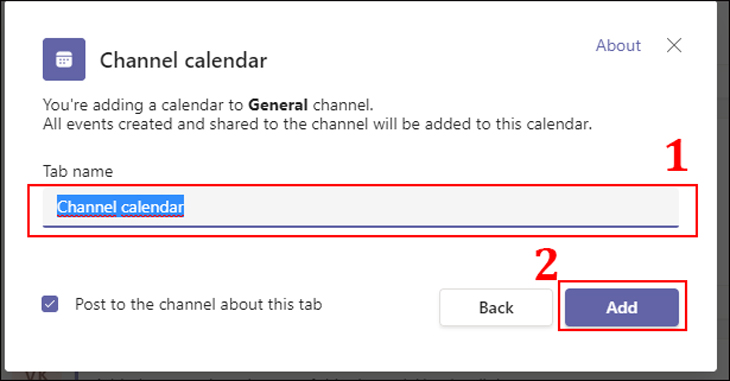 Bạn điền tên vào Tab name, sau đó bấm Add.