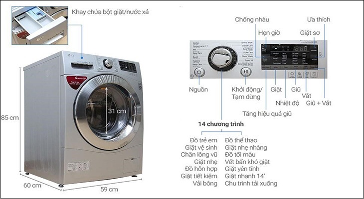 Cách vắt quần áo bằng máy giặt LG