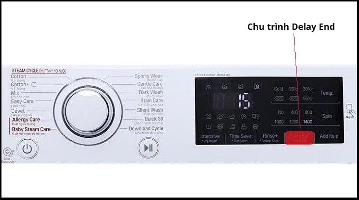 Các bước chọn chu trình giặt bổ sung trên máy giặt cửa trước LG