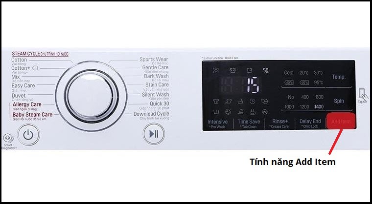 Tính năng thêm đồ giặt Add Item