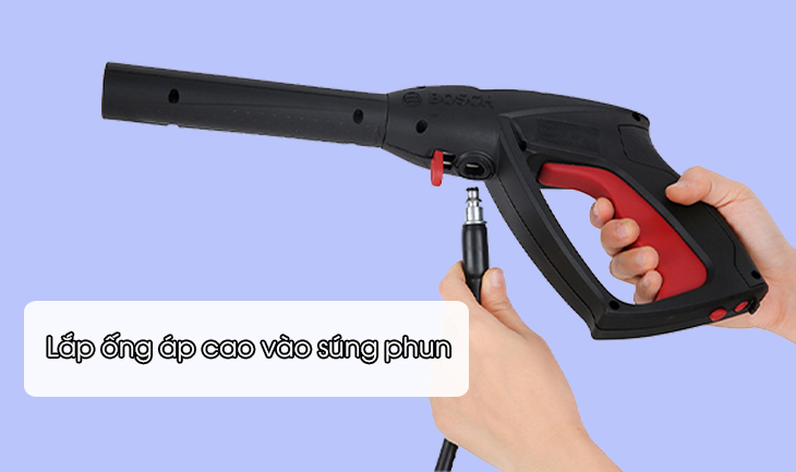 Cách lắp ống áp cao vào súng phun