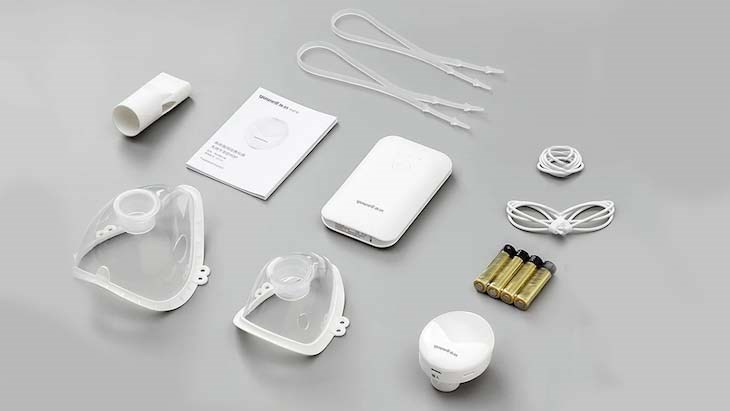 Chuẩn bị các linh kiện của máy xông khí dung cầm tay Yuwell M104