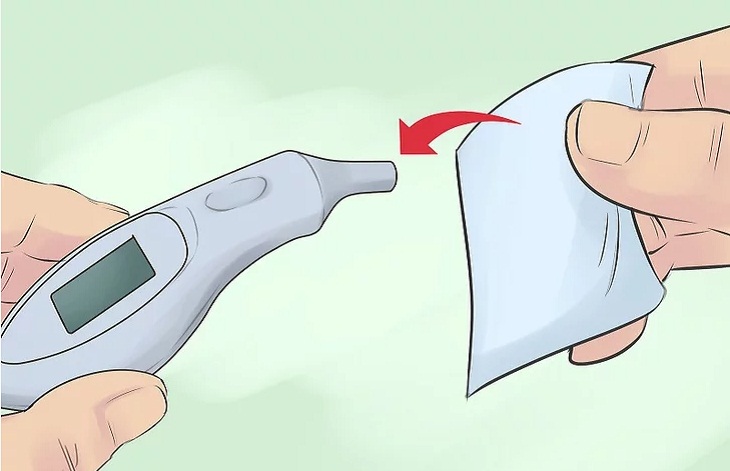 Khử trùng đầu đo nhiệt kế.