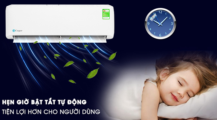 Điều hòa Casper Inverter 2 HP IC-18TL32 trang bị tính năng hẹn giờ bật/tắt máy một cách chủ động, tránh tình trạng để quên gây lãng phí điện