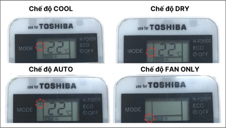 Cách bật các chế độ máy lạnh Toshiba