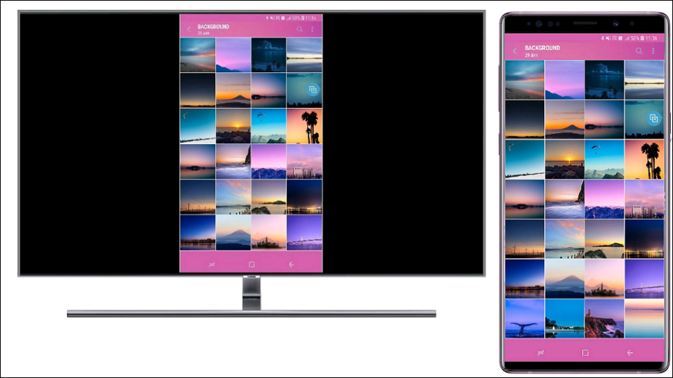 Bạn có thể dễ dàng chia sẻ hình ảnh, chiếu video từ YouTube,... Tất cả những hiển thị trên điện thoại sẽ được đồng thời chiếu lên tivi.