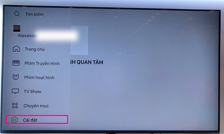 Chọn Cài đặt