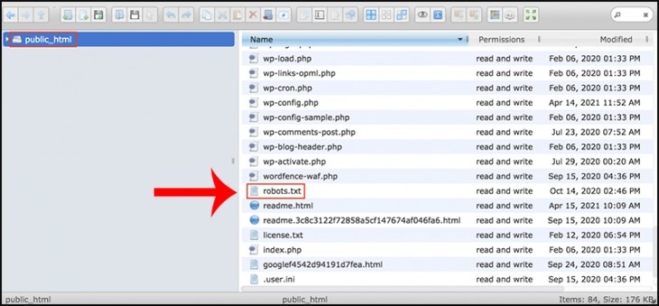 File robots.txt nằm trong thư mục gốc