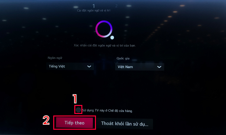 Chọn quốc gia và ngôn ngữ