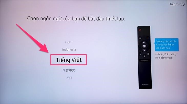 Chọn ngôn ngữ Tiếng Việt trên Smart tivi Samsung