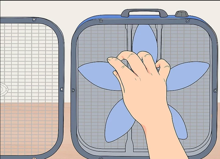 Tháo rời quạt hộp kiểm tra ốc vít