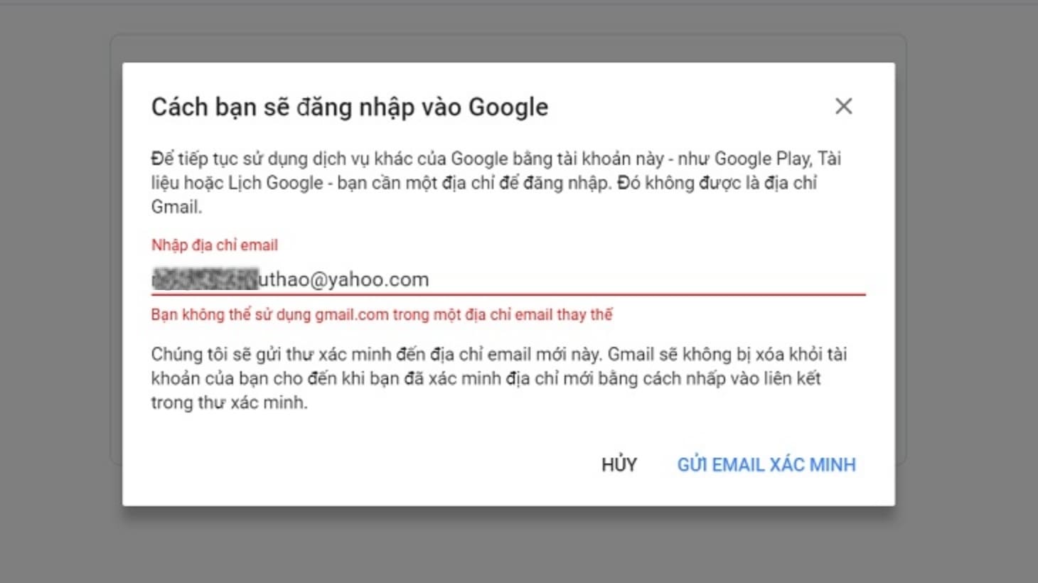 nhập mã xác minh tài khoản