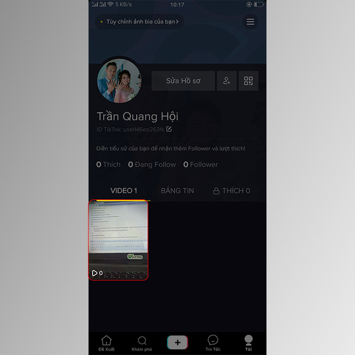 Chọn Video cần xóa