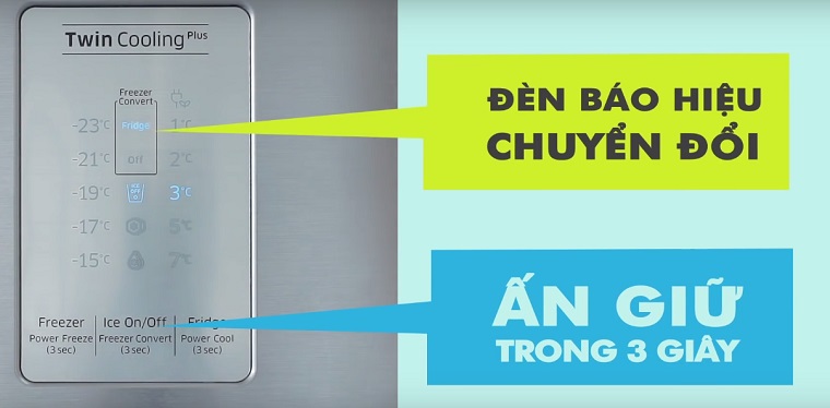 Nhấn giữ nút số 2 trong 3 giây