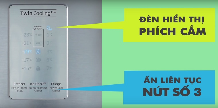 Nhấn liên tục (không phải nhấn giữ) nút số 3