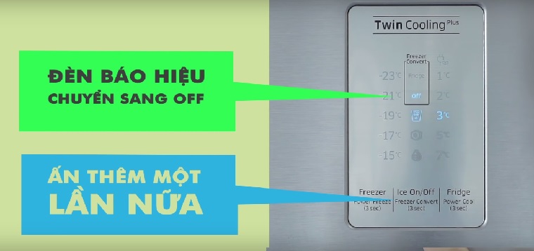 Nhấn nút số 2 lần nữa để đèn báo hiệu chuyển sang vị trí Off