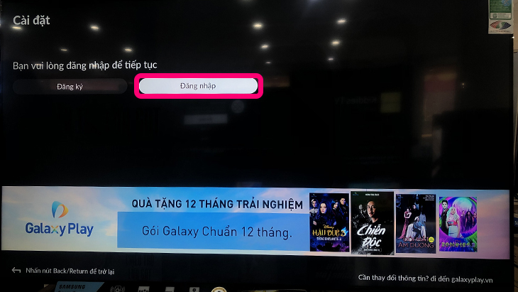 Cách đăng nhập tài khoản ứng dụng Galaxy Play