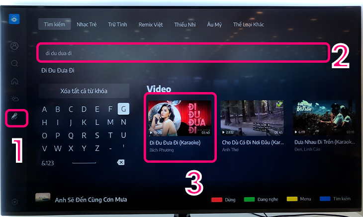 Cách hát karaoke bằng ứng dụng nhạc của tui trên tivi LG
