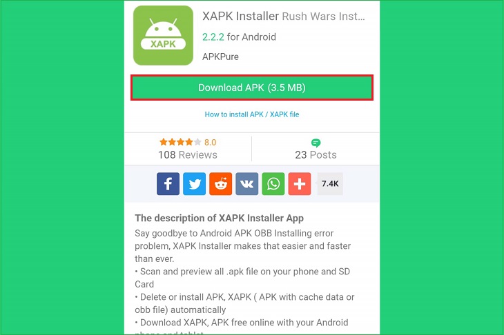 Bạn chọn Tải về APK