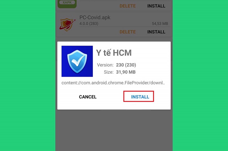 Sau khi tải xong, bạn mở file và chọn Install