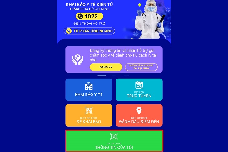 Tại giao diện chính, bạn chọn Thông tin của tôi