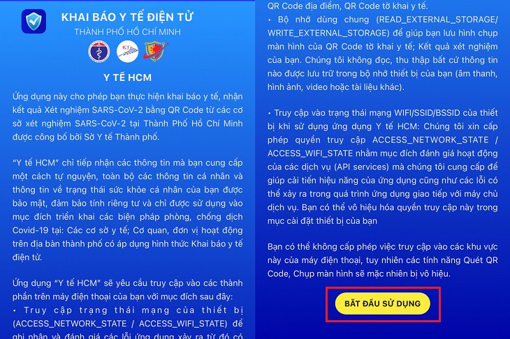 Tại giao diện chính, bạn kéo xuống cuối phần giới thiệu và chọn Bắt đầu sử dụng