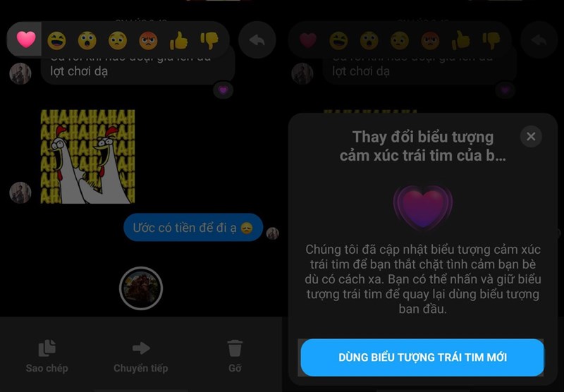 Hướng dẫn cập nhật icon trái tim mới trên Facebook Messenger