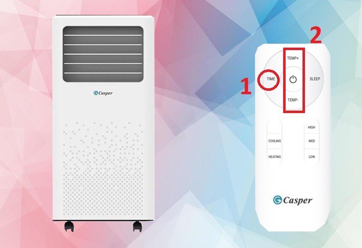 Hẹn giờ bật trên điều hòa Casper dòng điều hoà di động