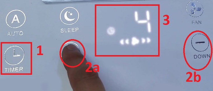 Màn hình trên điều hòa Casper di động sẽ hiển thị giờ được tắt