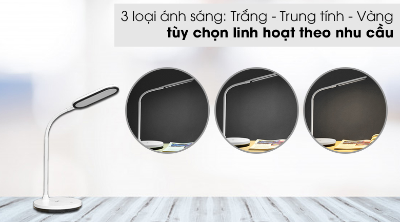 Đèn bàn học Comet CT175 có thể điều chỉnh để cho ra ánh sáng trắng, an toàn cho mắt trẻ nhỏ