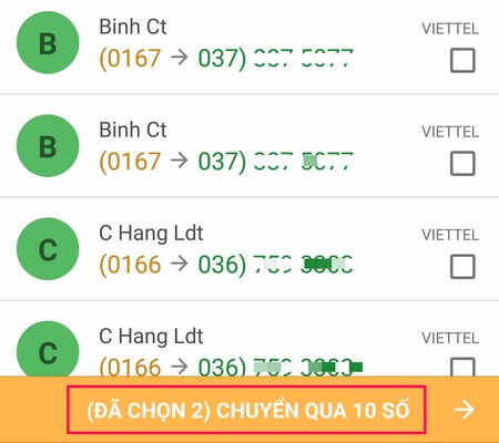 Hướng dẫn chuyển danh bạ từ 11 số về 10 số