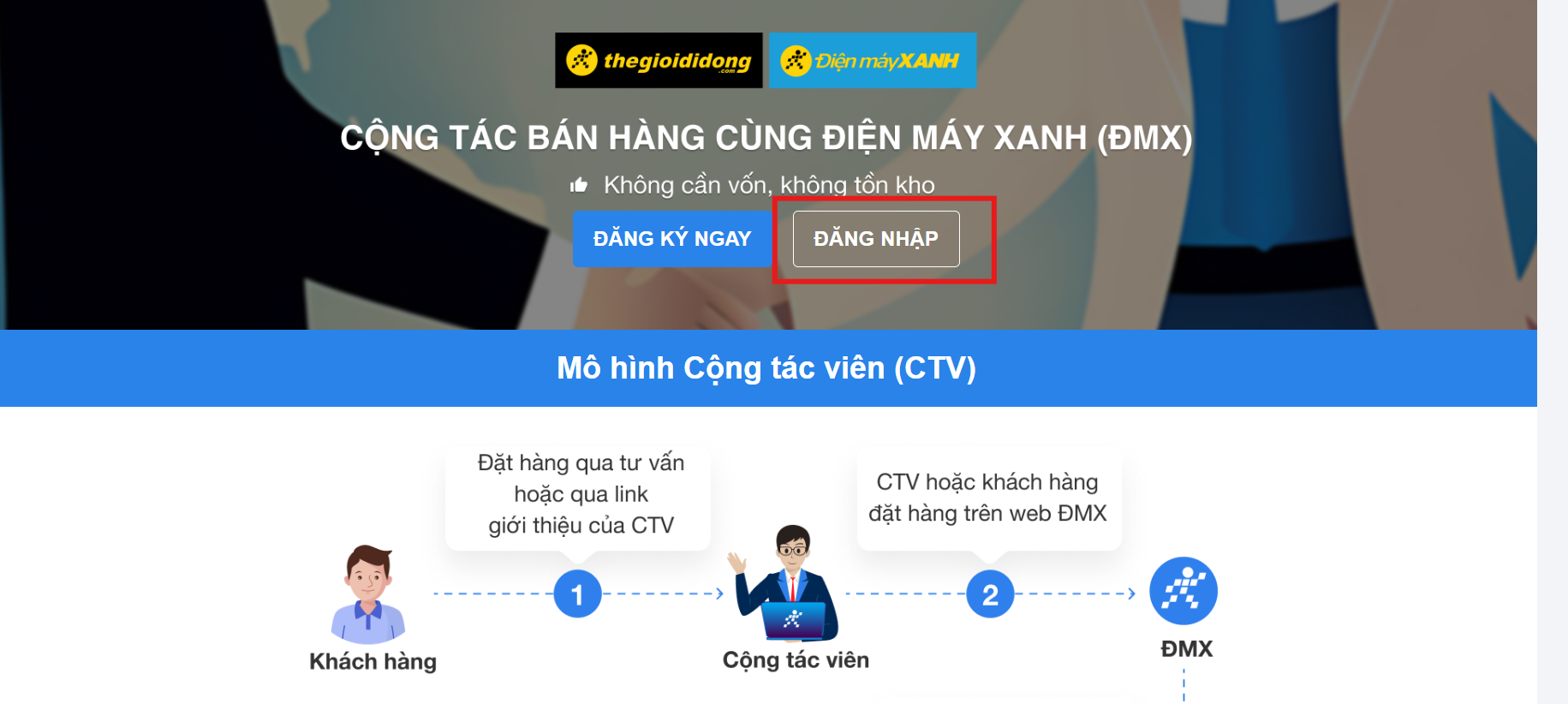 Chọn Đăng nhập