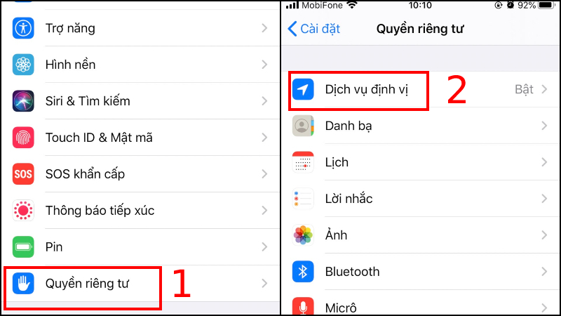 Sử dụng ứng dụng cài đặt trong máy