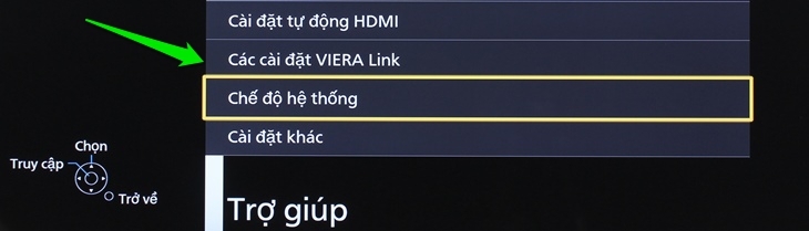 Chọn Chế độ hệ thống