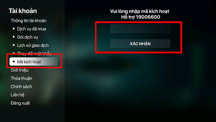 Nhập mã kích hoạt