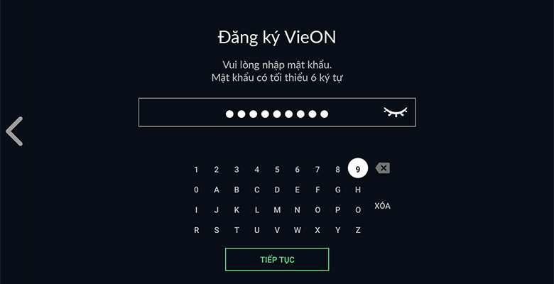 Bước 5: Tạo mật khẩu