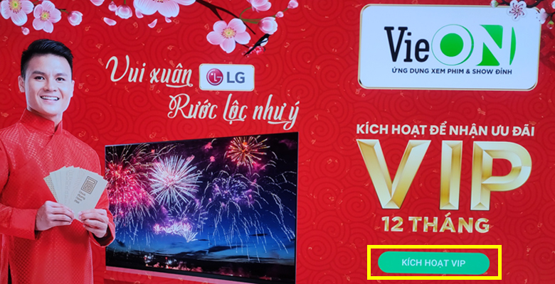 Kích hoạt Vip 1 năm VieOn