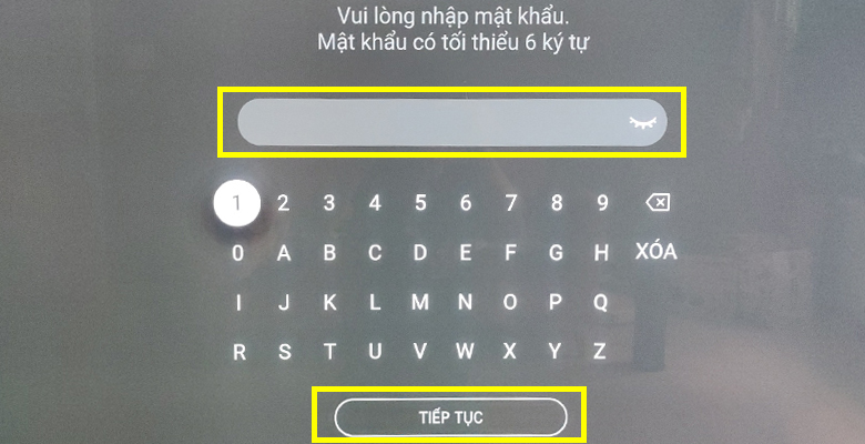 Tạo mật khẩu tài khoản VieOn