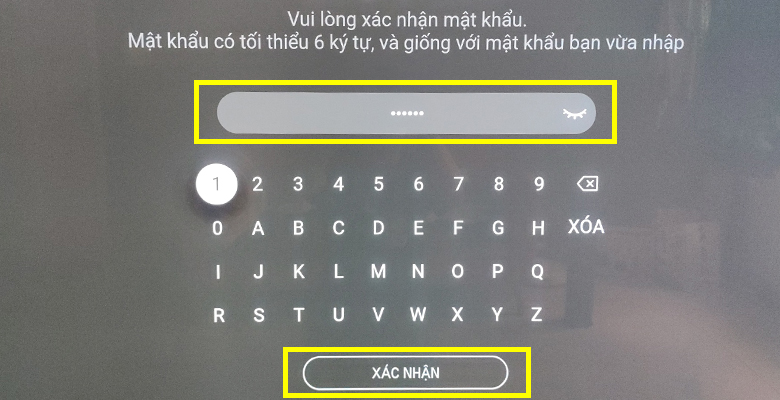 Xác nhận mật khẩu tài khoản VieOn