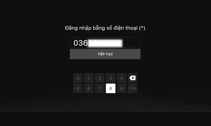 Nhập số điện thoại