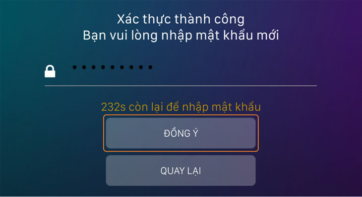Chọn đồng ý