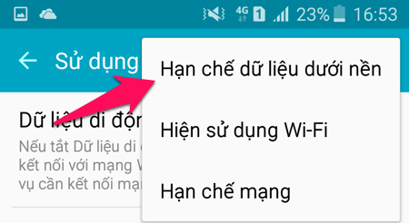Hạn chế dữ liệu nền