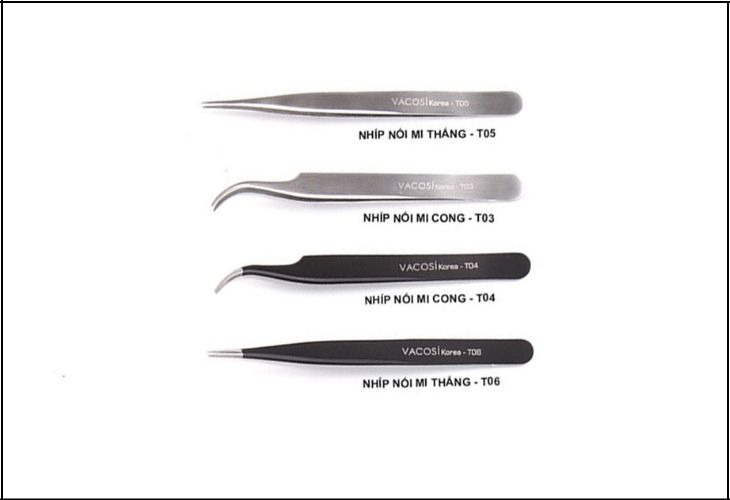 Một số loại nhíp khác chuyên dùng cho thợ nối mi